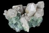Grey Pineapple Quartz Crystals on Green Fluorite - China #115496-2